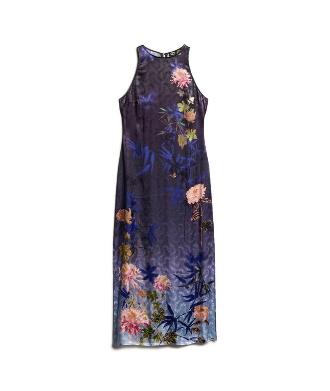 Printed Satin Maxi Dress Printed Satin Maxi Dress