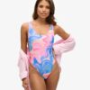 Printed Scoop Back Swimsuit