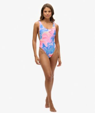 Printed Scoop Back Swimsuit