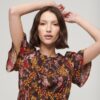 Printed Short Sleeve Tiered Midi Dress Printed Short Sleeve Tiered Midi Dress