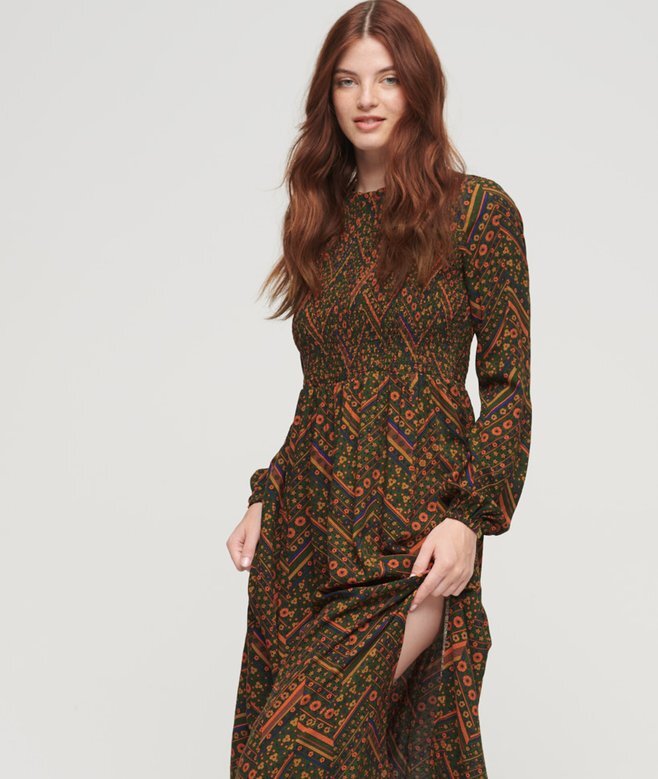 Printed Smocked Maxi Dress Printed Smocked Maxi Dress