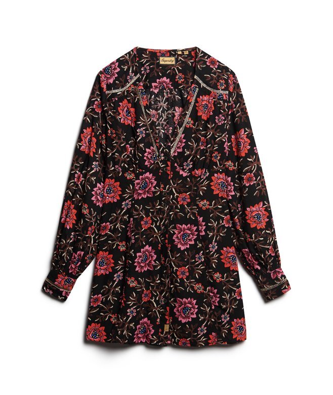 Printed V-Neck Mini Tea Dress Printed V-Neck Mini Tea Dress