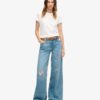 Raw Hem Wide Leg Flare Jeans