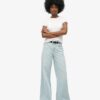 Raw Hem Wide Leg Flare Jeans