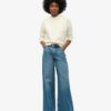 Raw Hem Wide Leg Flare Jeans
