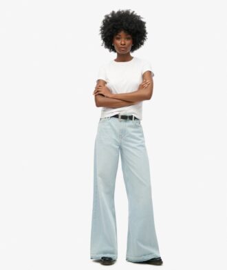 Raw Hem Wide Leg Flare Jeans