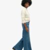 Raw Hem Wide Leg Flare Jeans