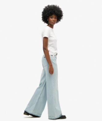 Raw Hem Wide Leg Flare Jeans