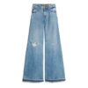 Raw Hem Wide Leg Flare Jeans
