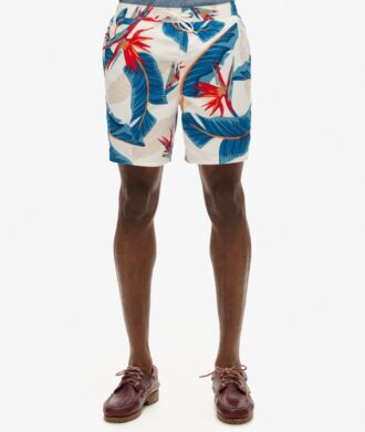 Recycled Hawaiian Print 17-Inch Swim Shorts