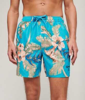 Recycled Hawaiian Print 17-Inch Swim Shorts