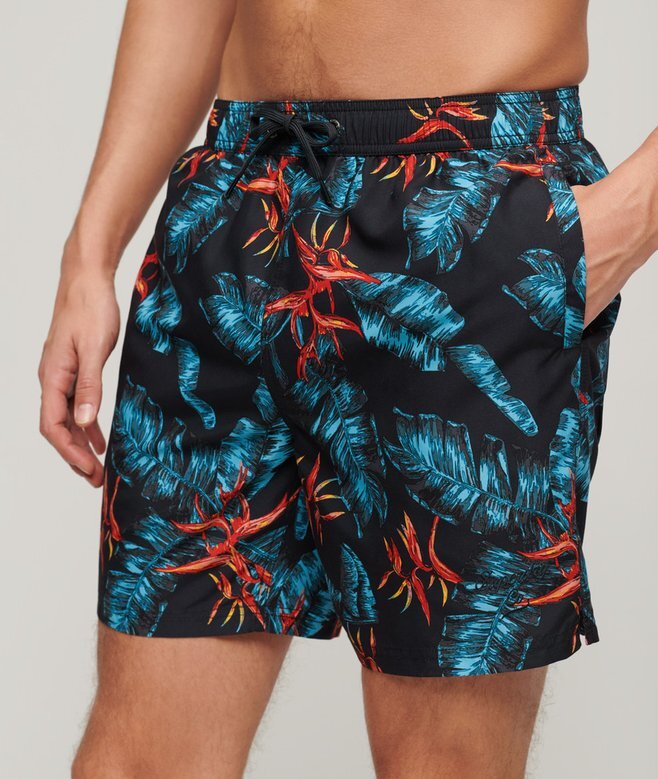 Recycled Hawaiian Print 17-Inch Swim Shorts Recycled Hawaiian Print 17-Inch Swim Shorts