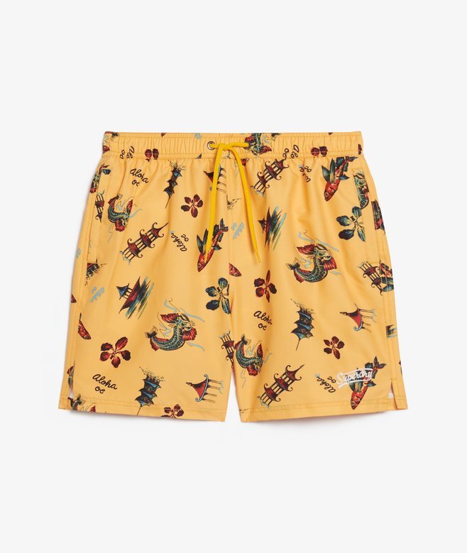 Recycled Hawaiian Print 17-Inch Swim Shorts Recycled Hawaiian Print 17-Inch Swim Shorts