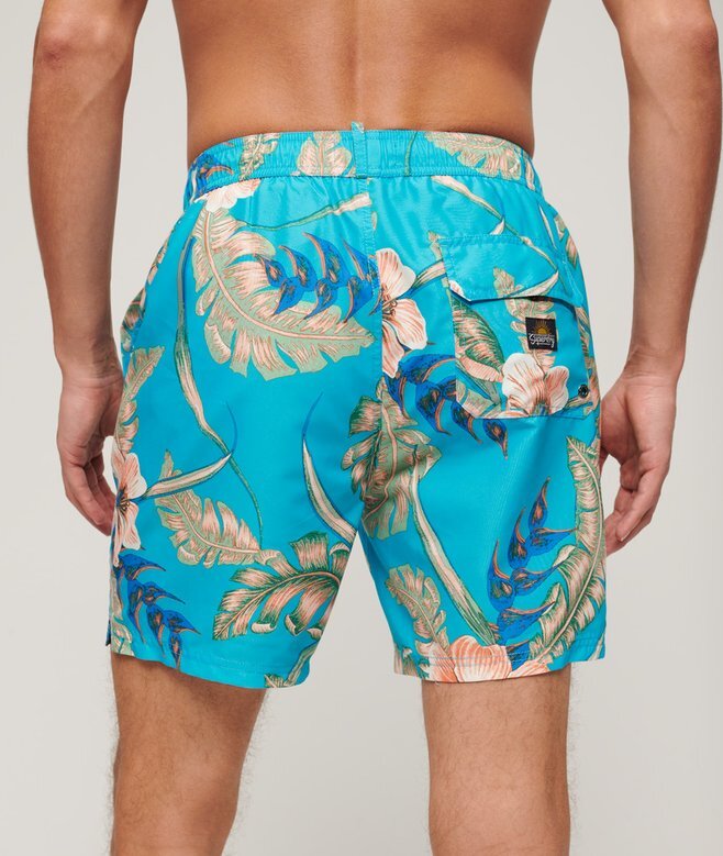 Recycled Hawaiian Print 17-Inch Swim Shorts Recycled Hawaiian Print 17-Inch Swim Shorts