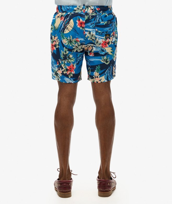 Recycled Hawaiian Print 17-Inch Swim Shorts Recycled Hawaiian Print 17-Inch Swim Shorts