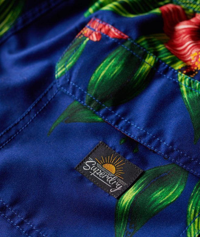 Recycled Hawaiian Print 17-Inch Swim Shorts Recycled Hawaiian Print 17-Inch Swim Shorts