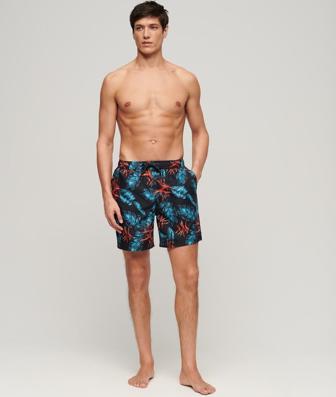 Recycled Hawaiian Print 17-Inch Swim Shorts Recycled Hawaiian Print 17-Inch Swim Shorts