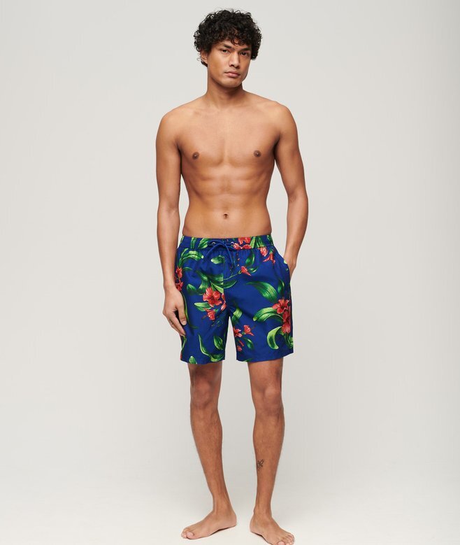 Recycled Hawaiian Print 17-Inch Swim Shorts Recycled Hawaiian Print 17-Inch Swim Shorts