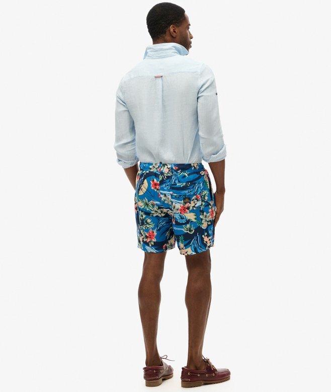 Recycled Hawaiian Print 17-Inch Swim Shorts Recycled Hawaiian Print 17-Inch Swim Shorts