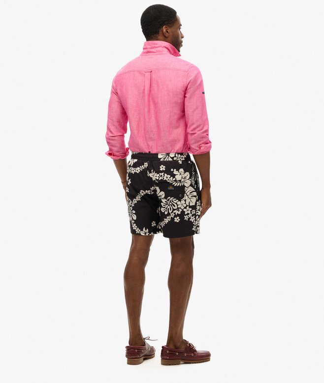 Recycled Hawaiian Print 17-Inch Swim Shorts Recycled Hawaiian Print 17-Inch Swim Shorts