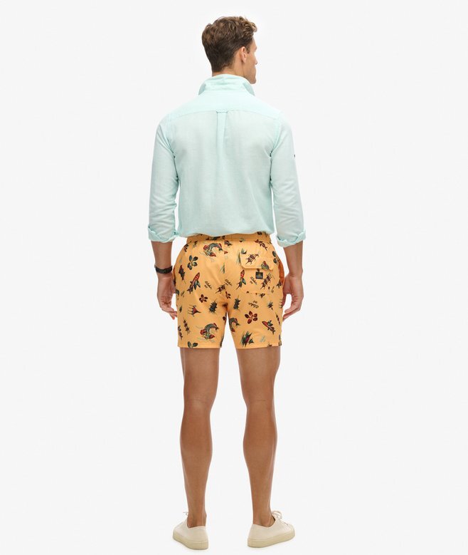 Recycled Hawaiian Print 17-Inch Swim Shorts Recycled Hawaiian Print 17-Inch Swim Shorts