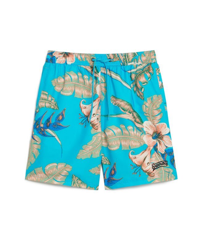 Recycled Hawaiian Print 17-Inch Swim Shorts Recycled Hawaiian Print 17-Inch Swim Shorts