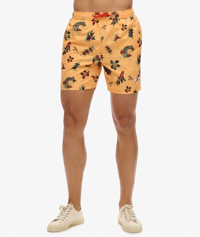 Recycled Hawaiian Print 17-Inch Swim Shorts Recycled Hawaiian Print 17-Inch Swim Shorts
