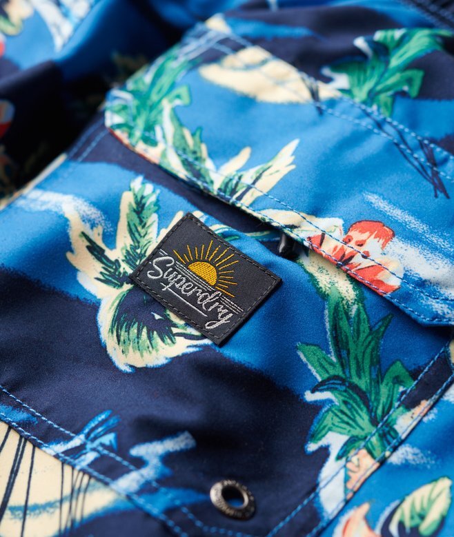 Recycled Hawaiian Print 17-Inch Swim Shorts Recycled Hawaiian Print 17-Inch Swim Shorts