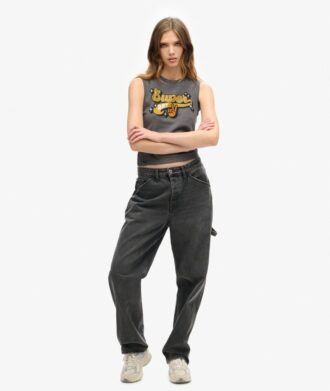 Retro Embellished Slim Vest Top