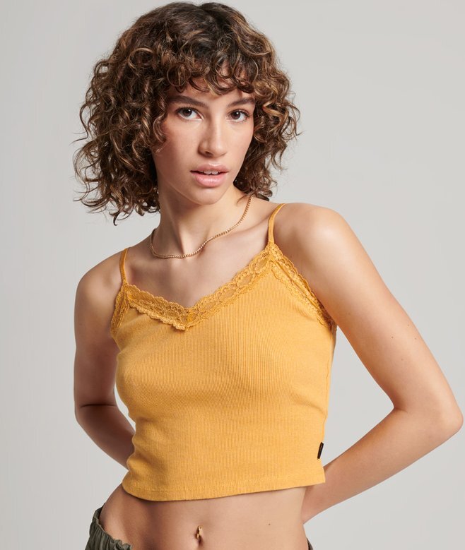 Rib Lace Trim Cami Top Rib Lace Trim Cami Top