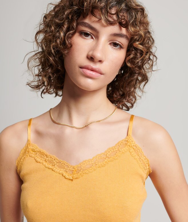Rib Lace Trim Cami Top Rib Lace Trim Cami Top