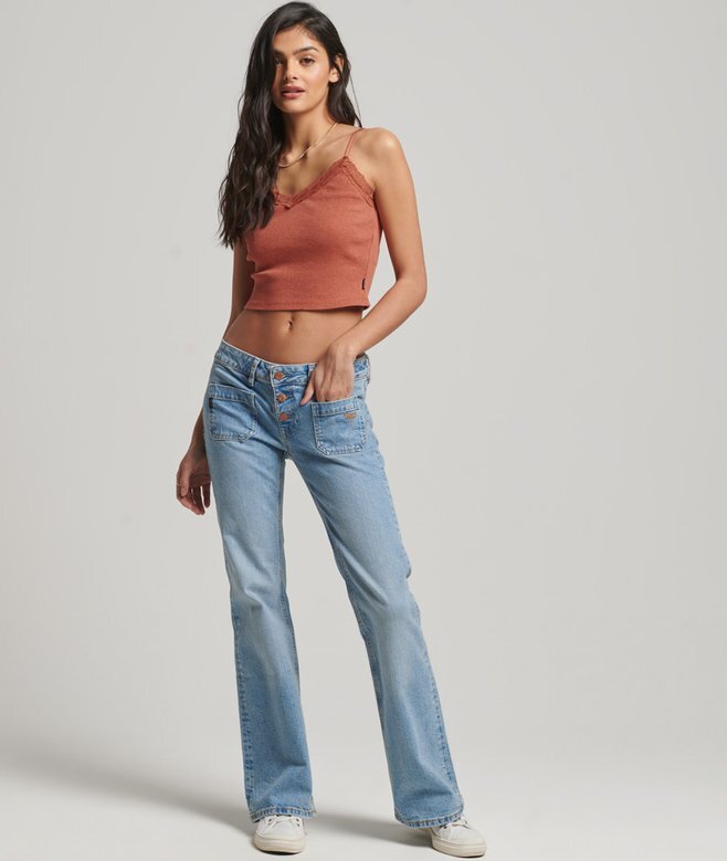 Rib Lace Trim Cami Top Rib Lace Trim Cami Top