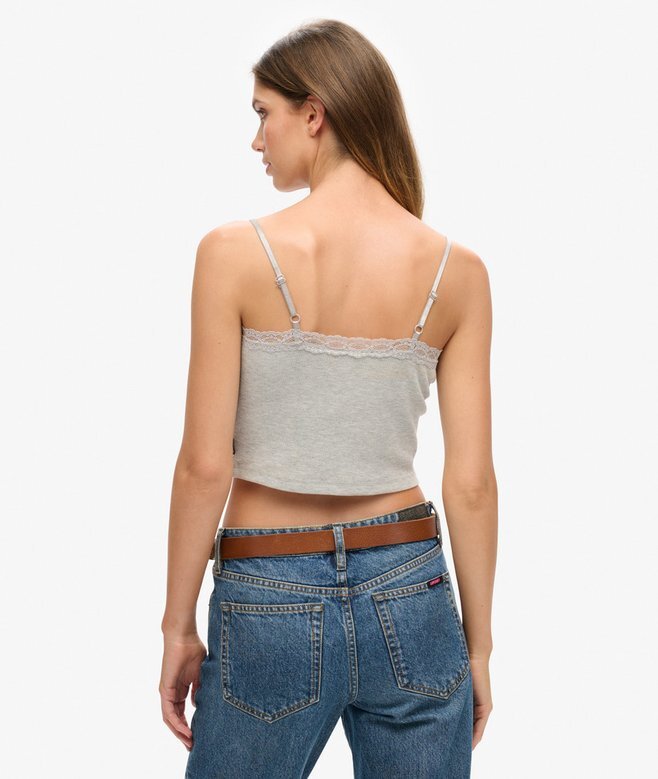 Rib Lace Trim Cami Top Rib Lace Trim Cami Top