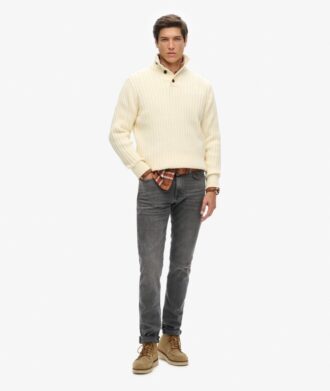 Ribbed Half Button Jumper