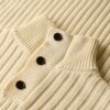 Ribbed Half Button Jumper