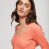 Ribbed Long Sleeve Henley Top
