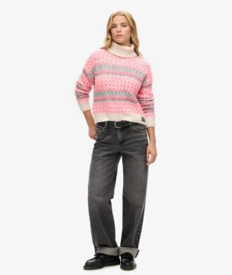 Roll Neck Crop Knit Jumper