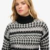 Roll Neck Crop Knit Jumper