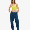 Ruched Mesh Crop Corset Top