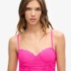 Ruched Mesh Crop Corset Top