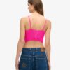 Ruched Mesh Crop Corset Top