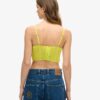 Ruched Mesh Crop Corset Top