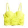 Ruched Mesh Crop Corset Top