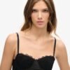 Satin and Mesh Lace Corset Top