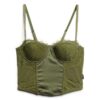 Satin and Mesh Lace Corset Top