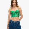 Satin Floral Embroidered Corset Top Satin Floral Embroidered Corset Top