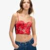 Satin Floral Embroidered Corset Top Satin Floral Embroidered Corset Top