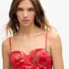 Satin Floral Embroidered Corset Top Satin Floral Embroidered Corset Top