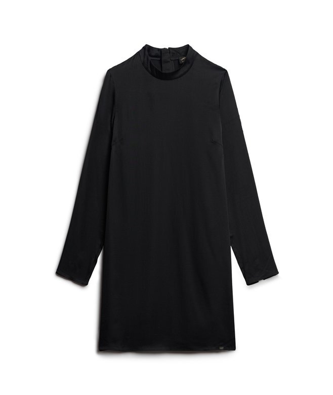Satin Mock Neck Mini Dress Satin Mock Neck Mini Dress
