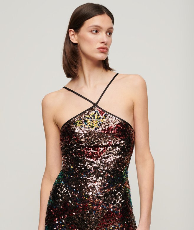 Sequin Halter Midi Dress Sequin Halter Midi Dress